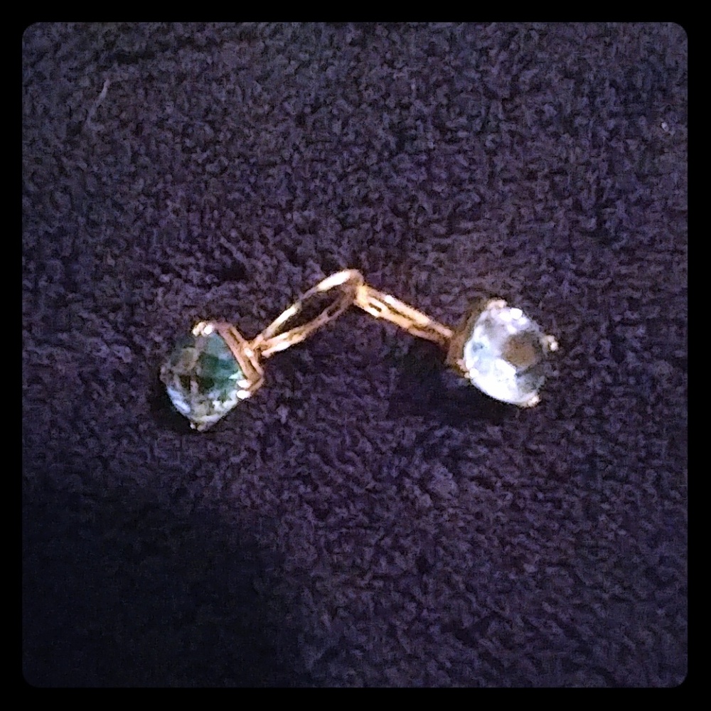 Sterling silver earrings w blue zirconia stone